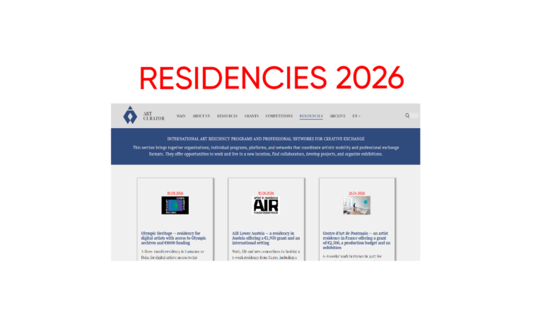 12 artist residencies 2026–2027 — open call