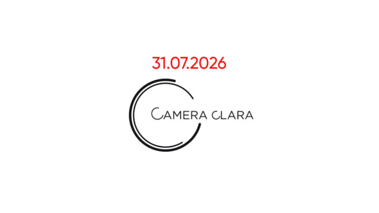 The 2026 Prix Camera Clara — an €8,000 prize for photographers - ART CURATOR A black background with the date ‘31.07.2026’ in red above a white card featuring the Camera Clara logo (a circular motif and text).
